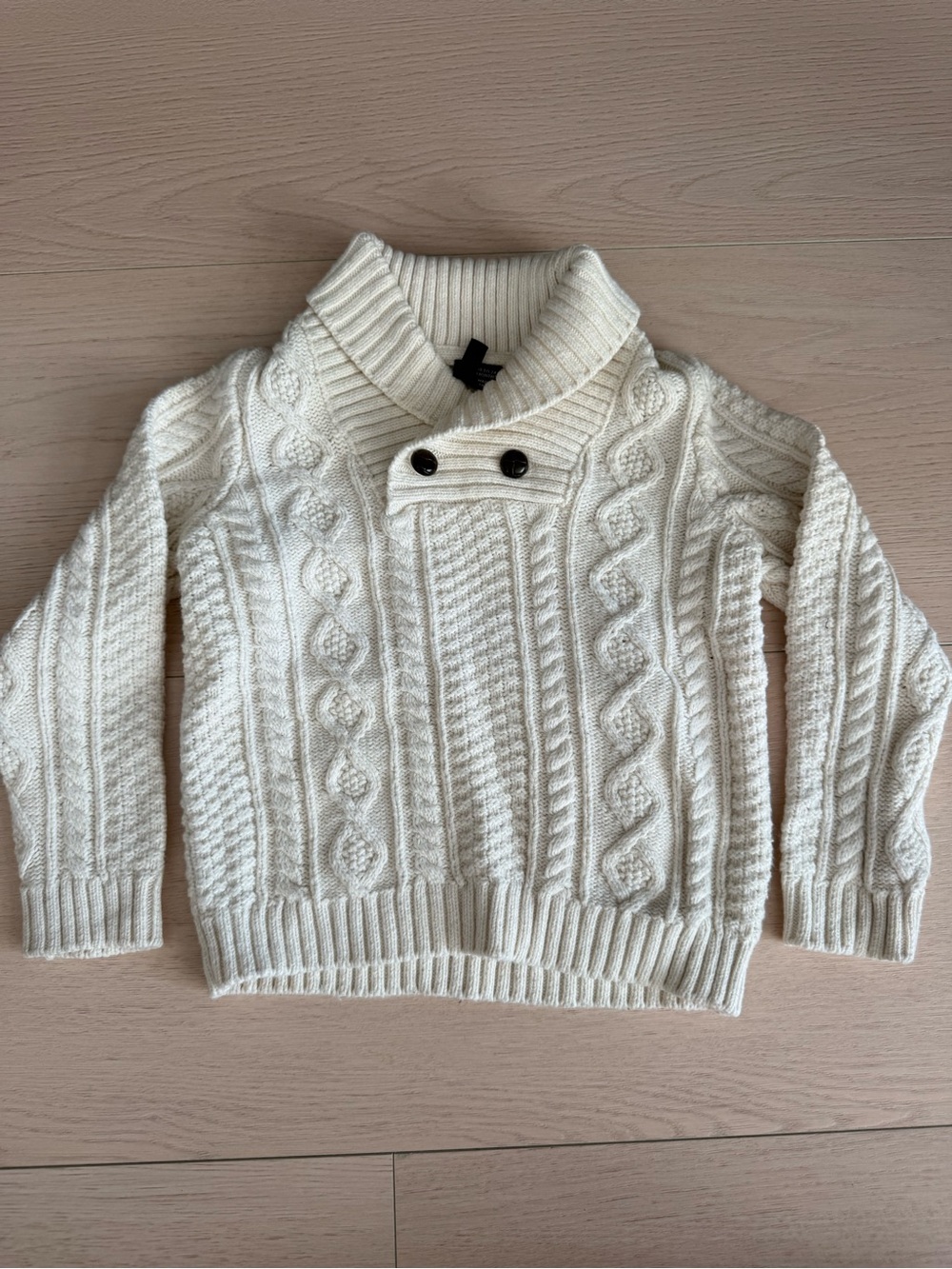 Janie and Jack Cream Cable-Knit Turtleneck Sweater | 18-24 months